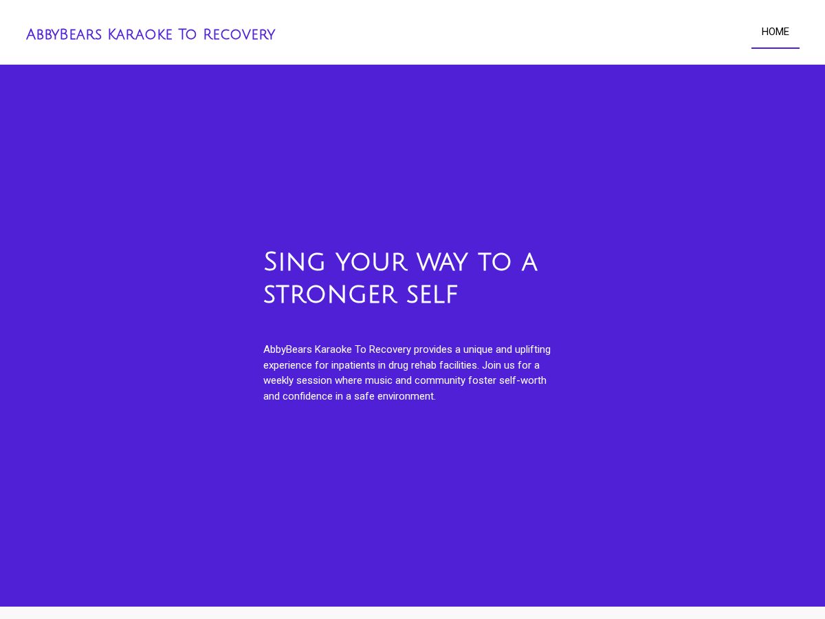 Landing-page snapshot of abbybearskaraoketorecovery.com