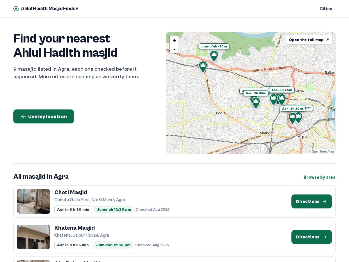 Landing-page snapshot of ahmfinder.com