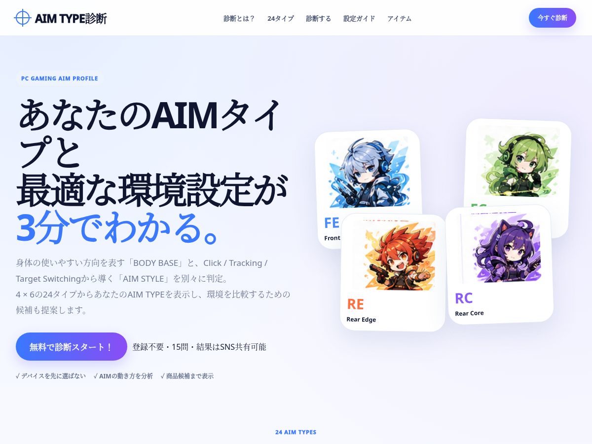 Landing-page snapshot of aim-type.com