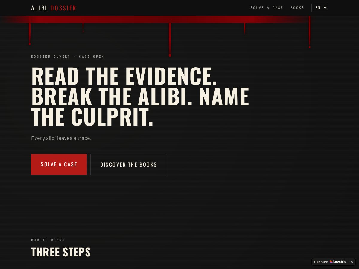 Landing-page snapshot of alibidossier.com