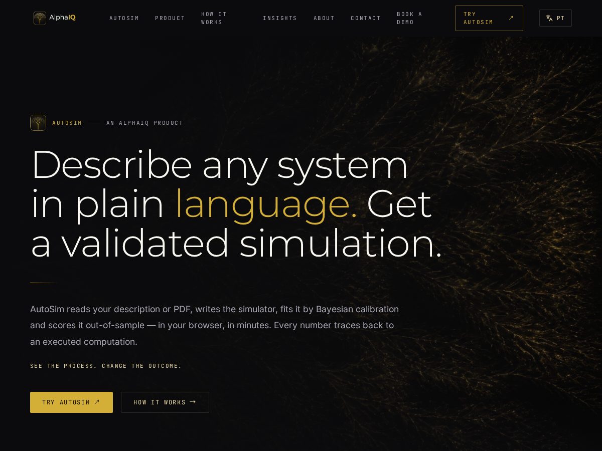 Landing-page snapshot of alphaiq.dev