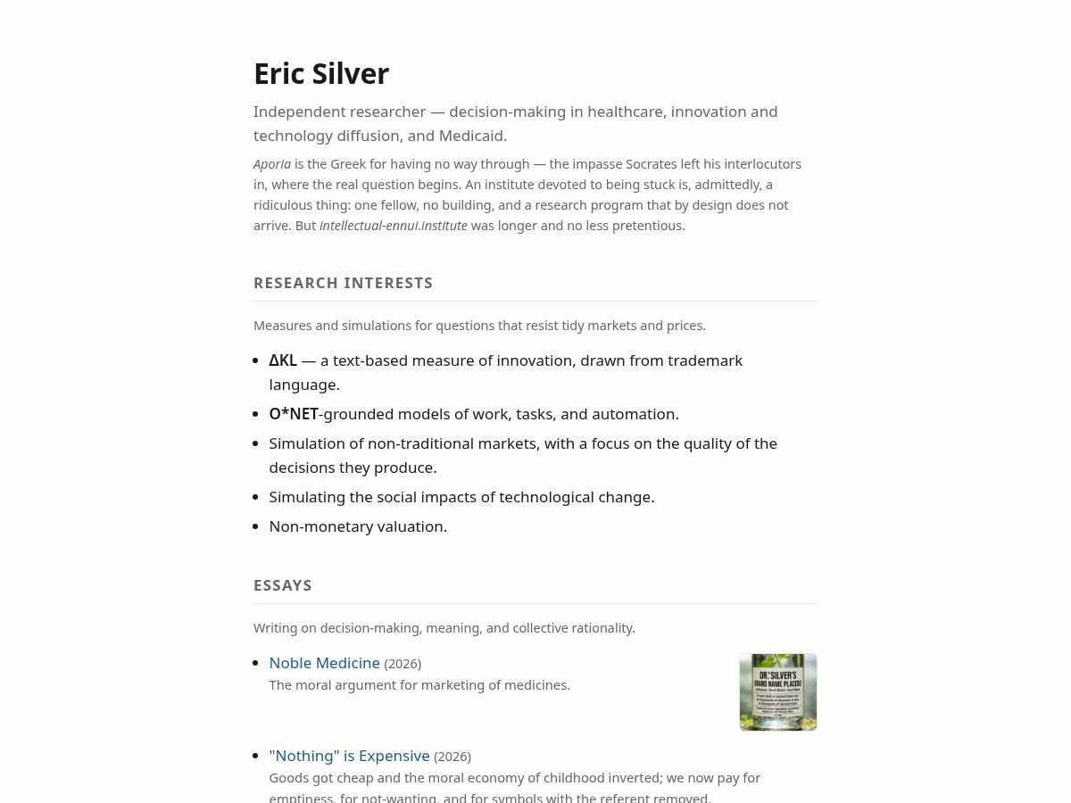 Landing-page snapshot of aporia.institute