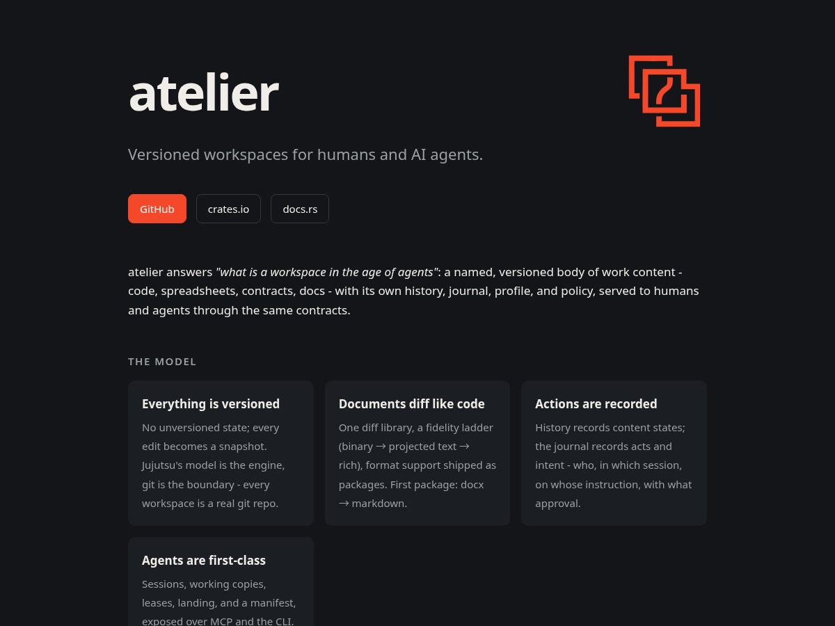 Landing-page snapshot of atelier-ws.dev