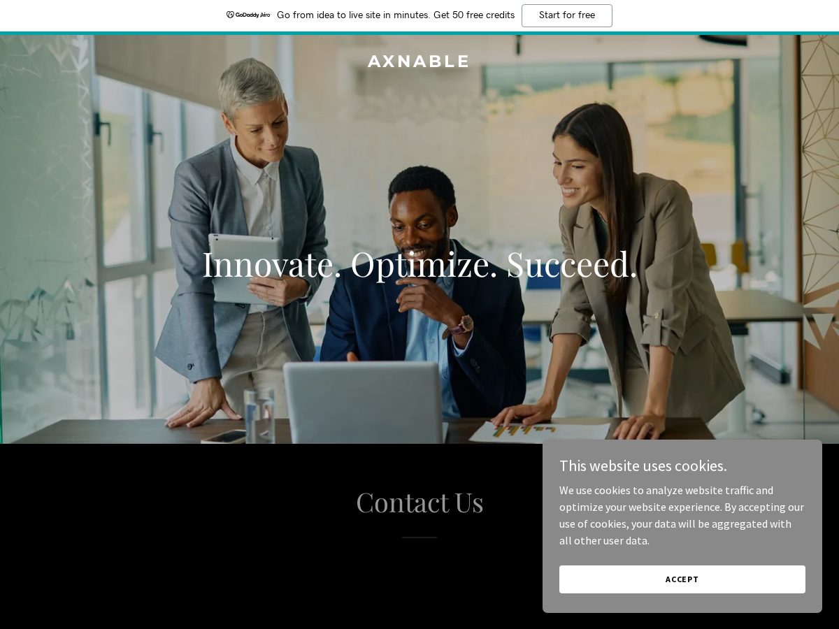 Landing-page snapshot of axnable.com