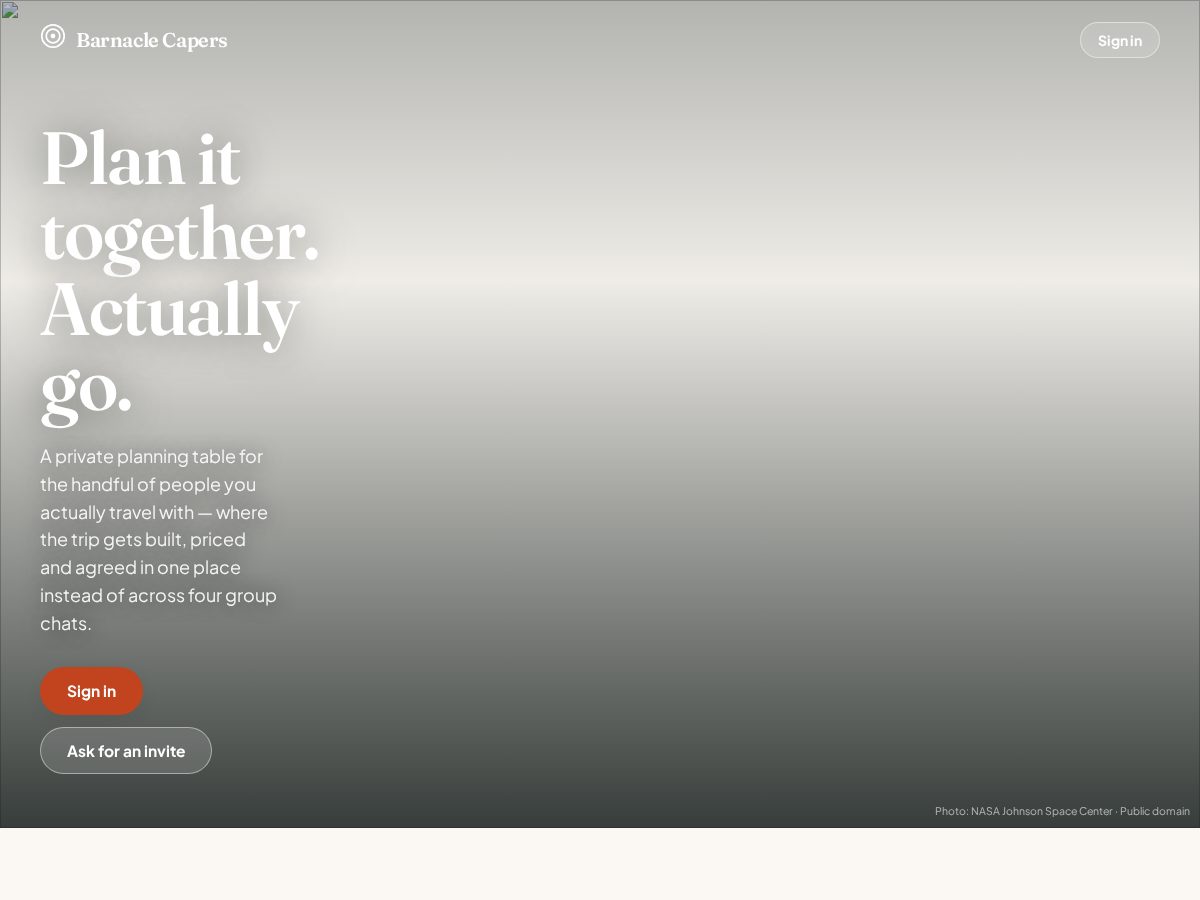 Landing-page snapshot of barnaclecapers.com