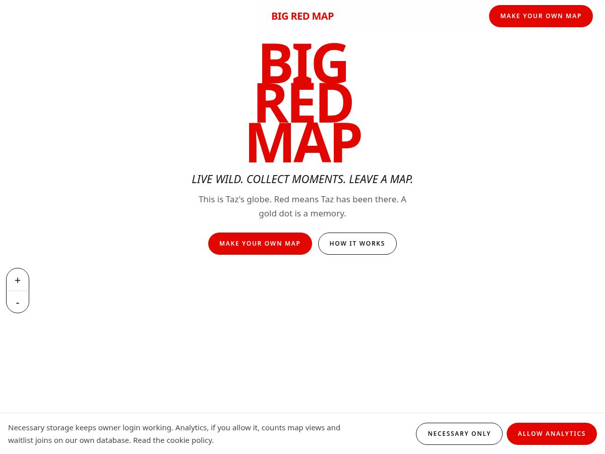 Landing-page snapshot of bigredmap.com