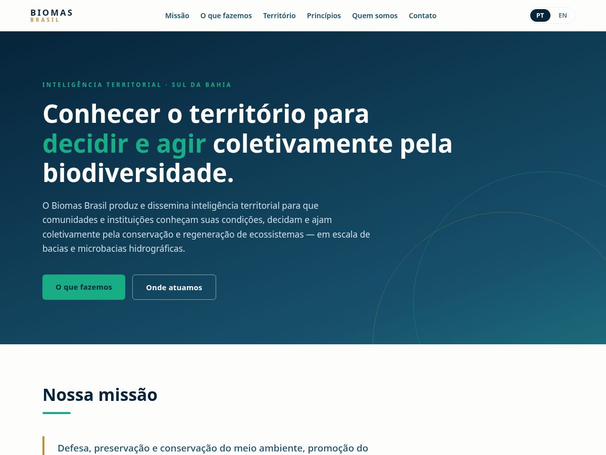 Landing-page snapshot of biomasbrasil.org