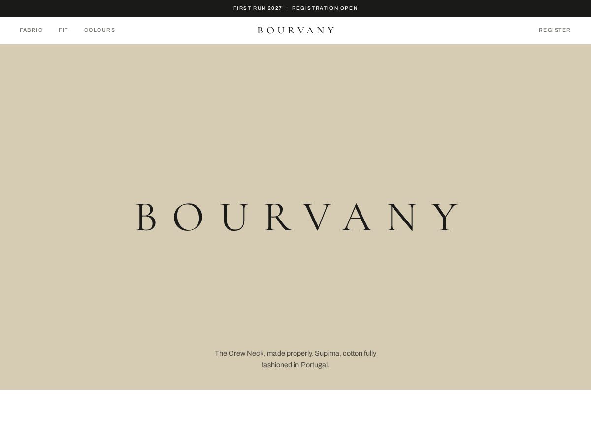 Landing-page snapshot of bourvany.com