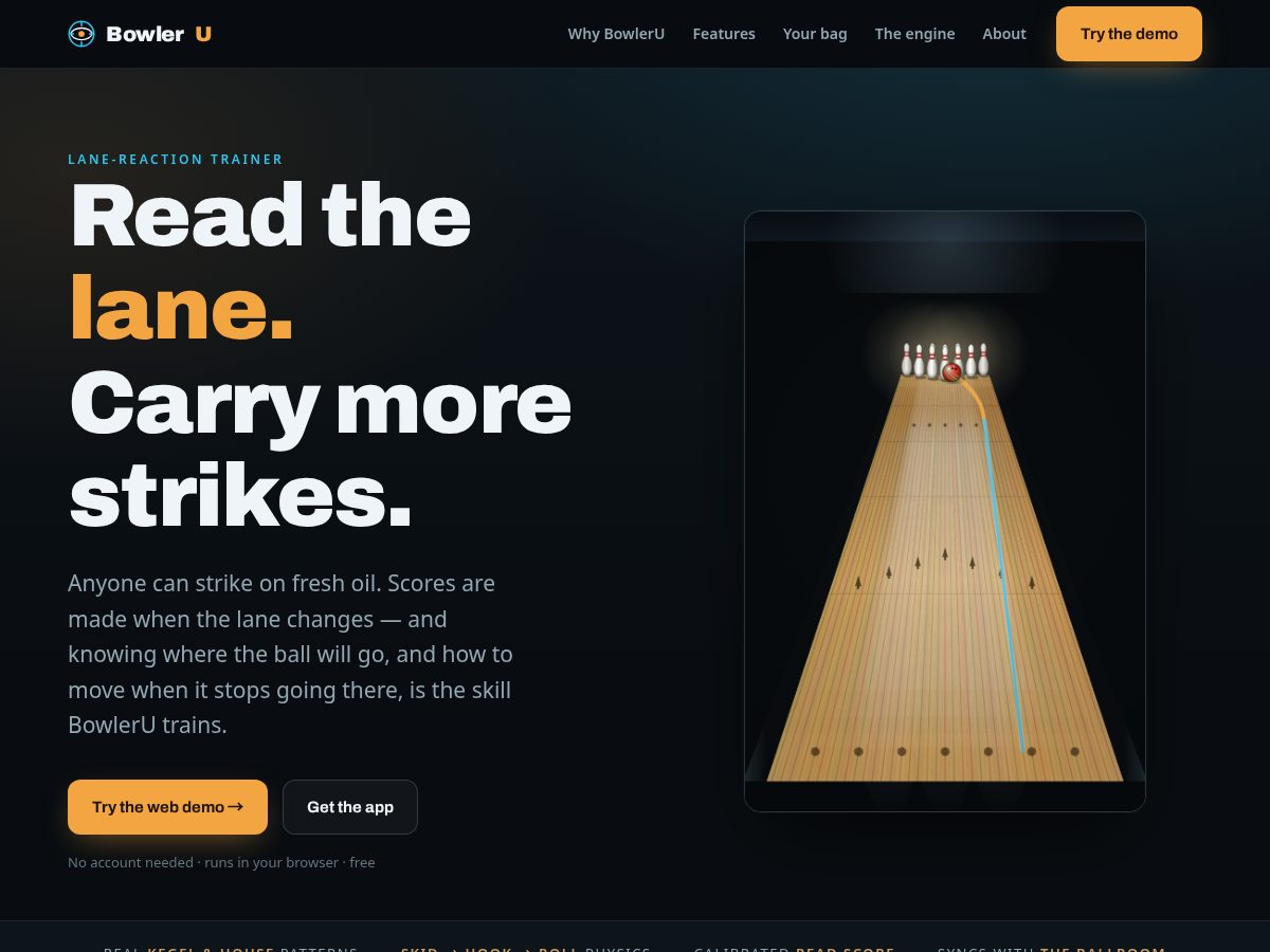 Landing-page snapshot of bowleru.com