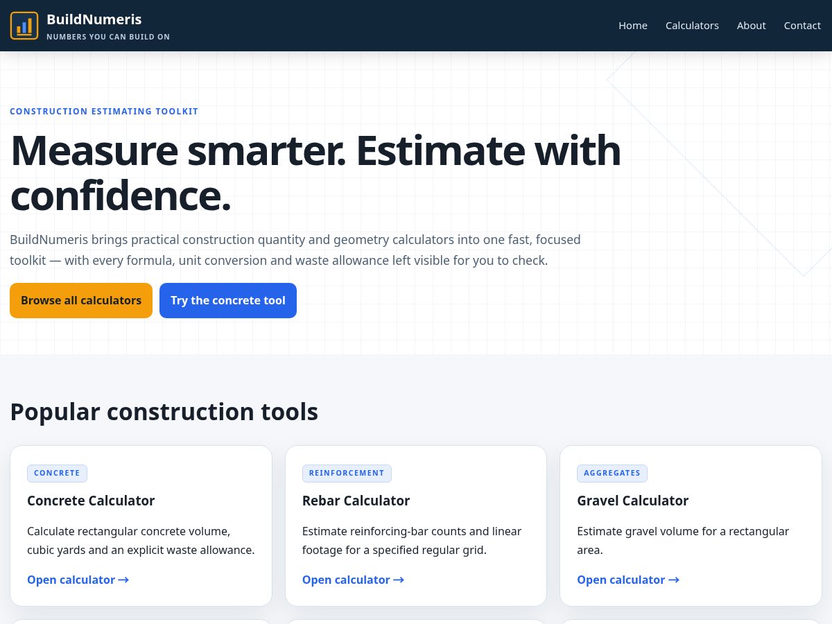 Landing-page snapshot of buildnumeris.online