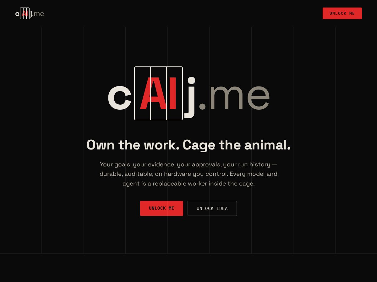 Landing-page snapshot of caijme.com