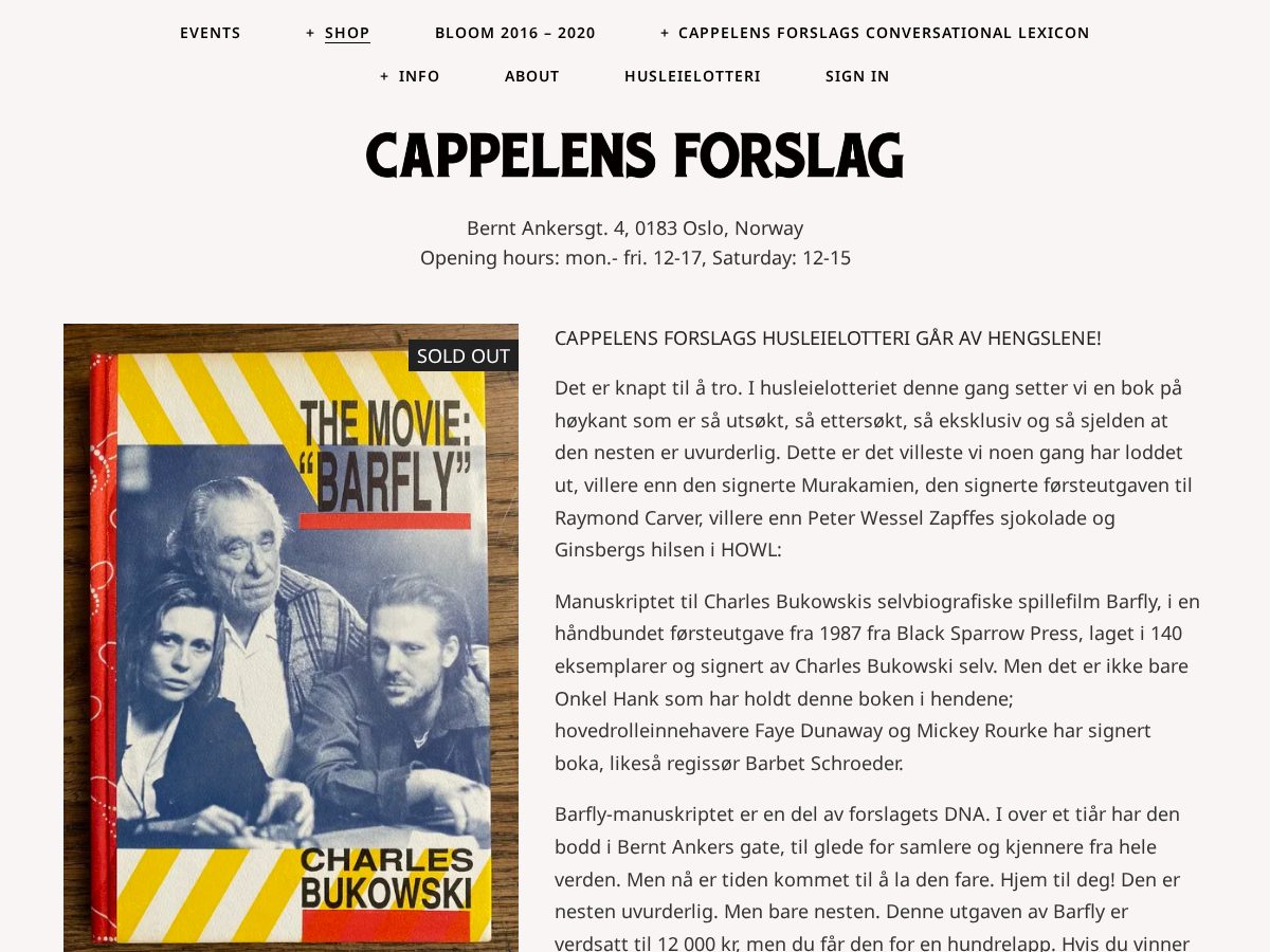 Landing-page snapshot of cappelensforslag.live