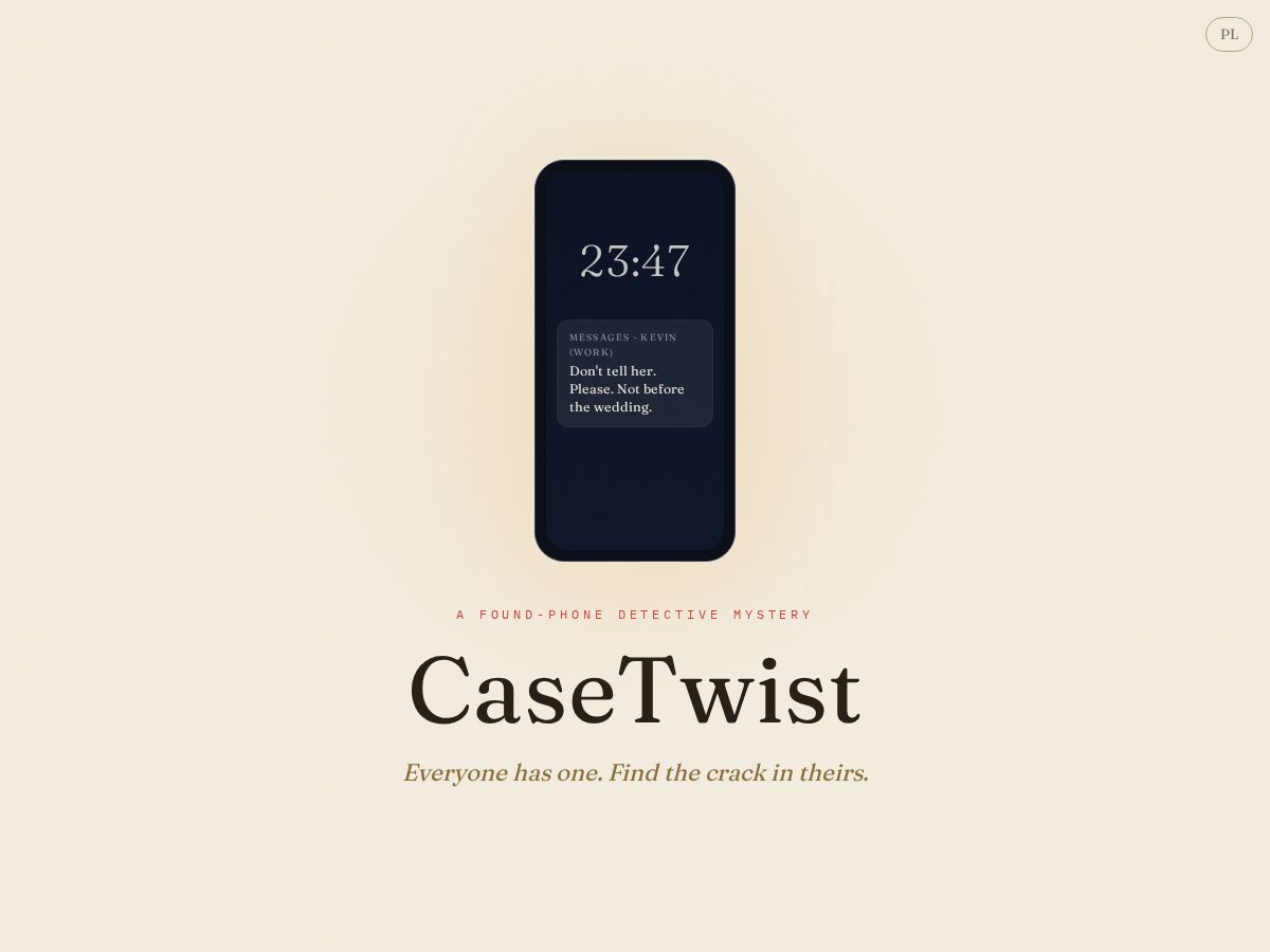 Landing-page snapshot of casetwist.com