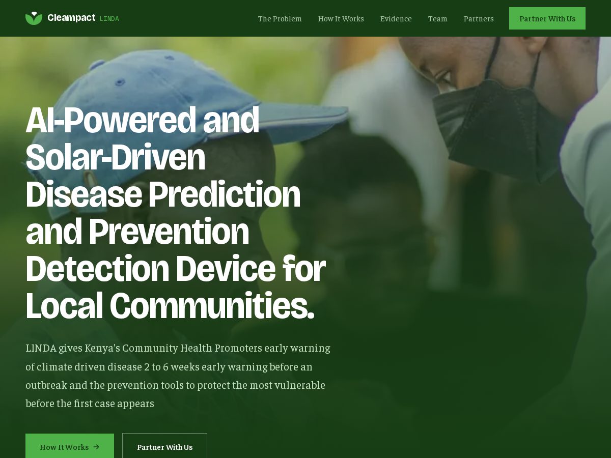 Landing-page snapshot of cleampact.org