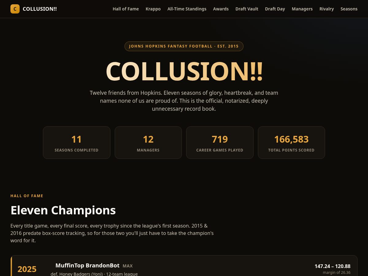 Landing-page snapshot of collusionff.com