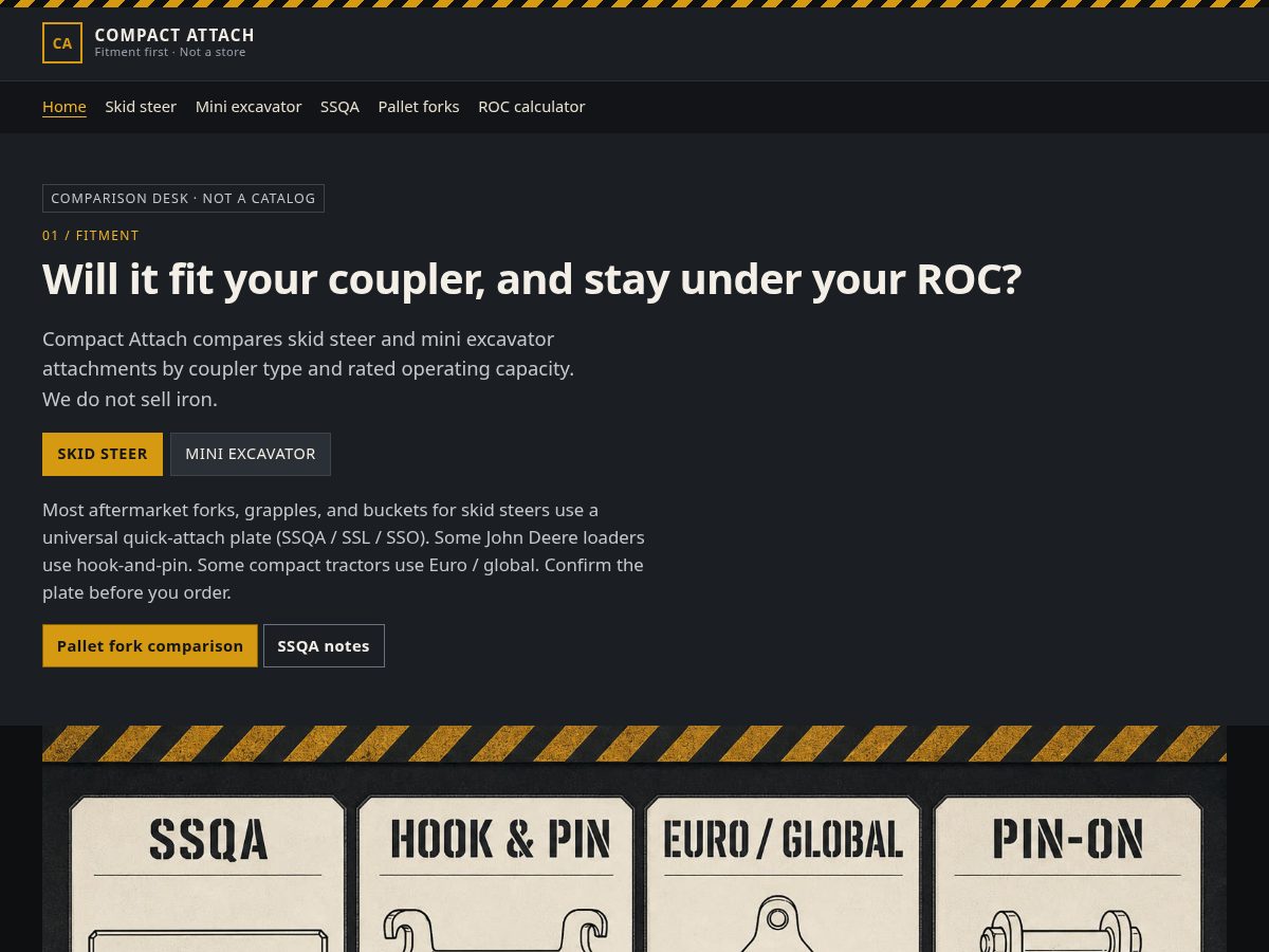 Landing-page snapshot of compactattach.com