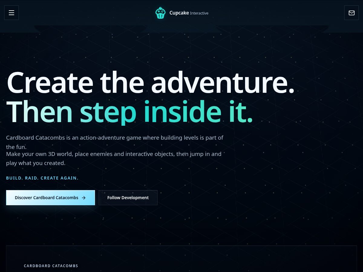 Landing-page snapshot of cupcakeinteractive.com