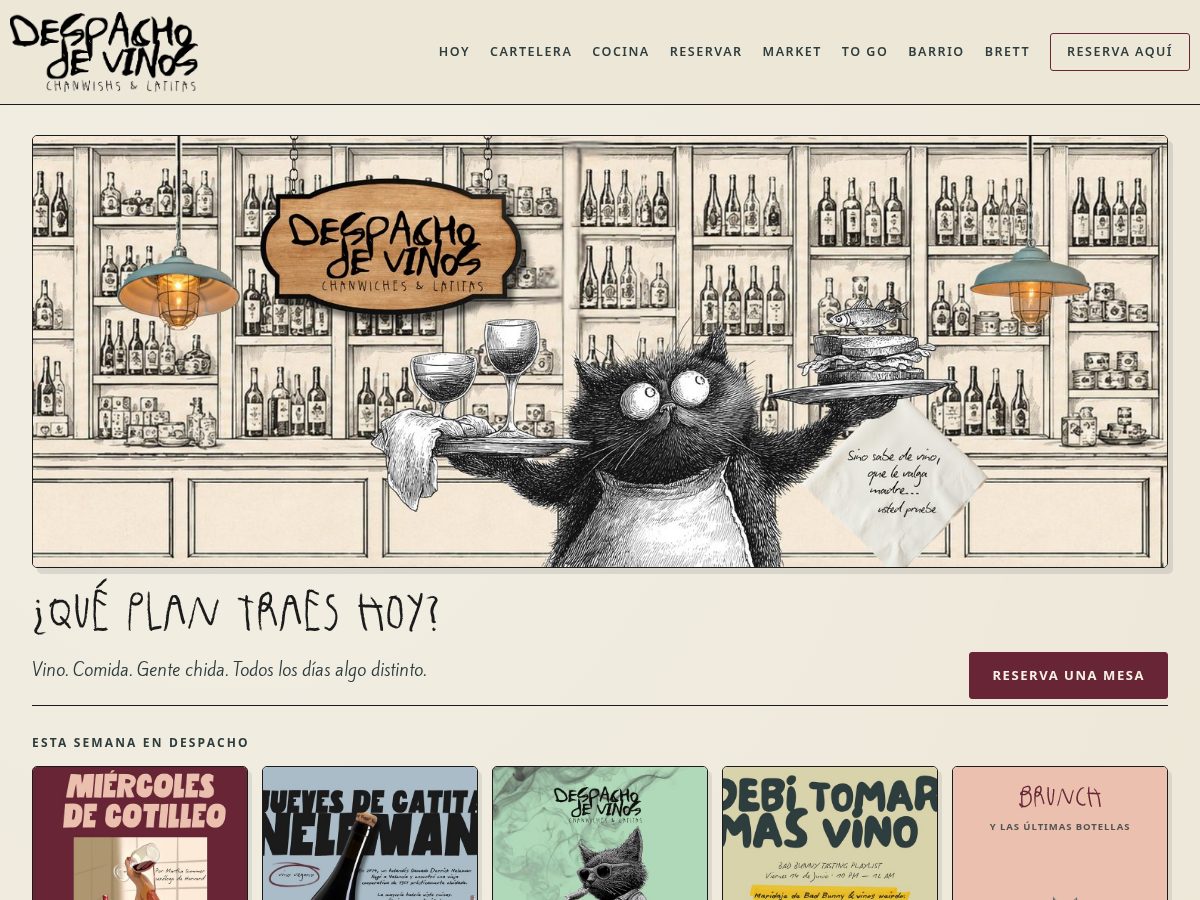 Landing-page snapshot of depachodevinos.com