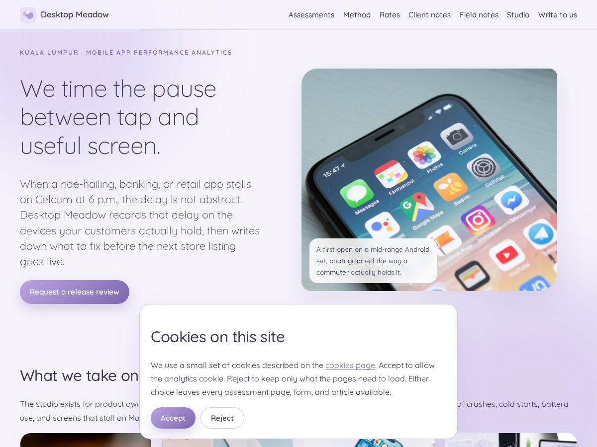 Landing-page snapshot of desktopmeadow.click