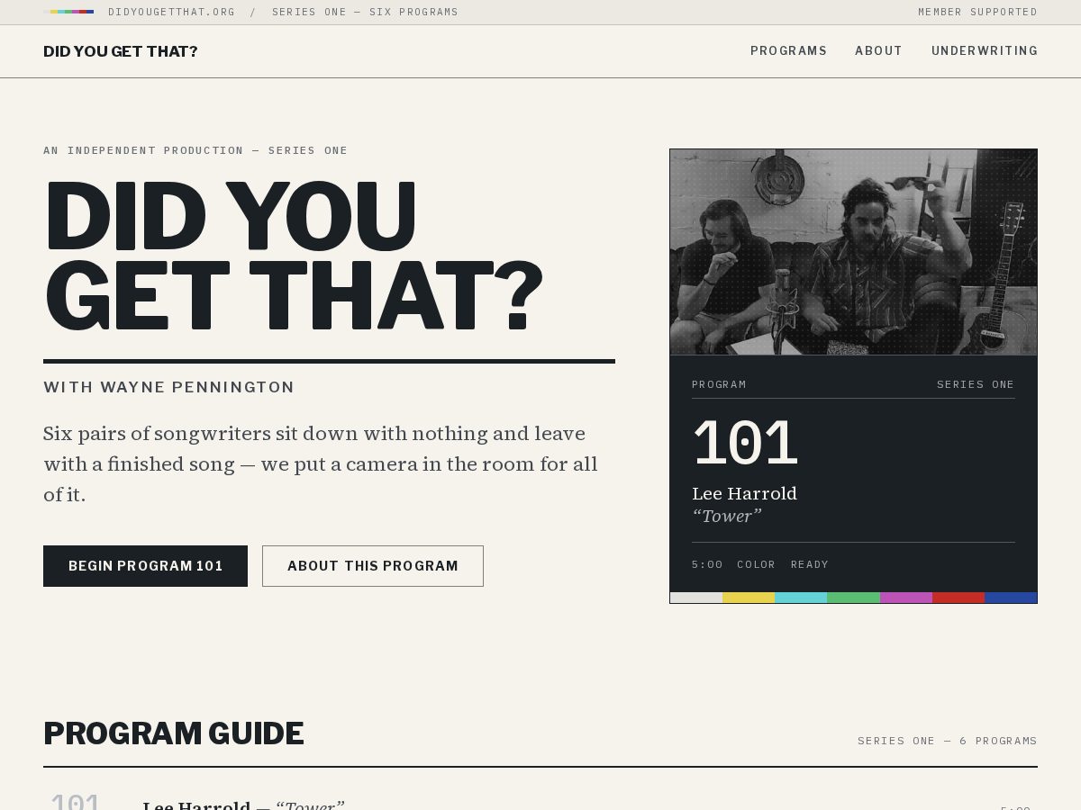 Landing-page snapshot of didyougetthat.org