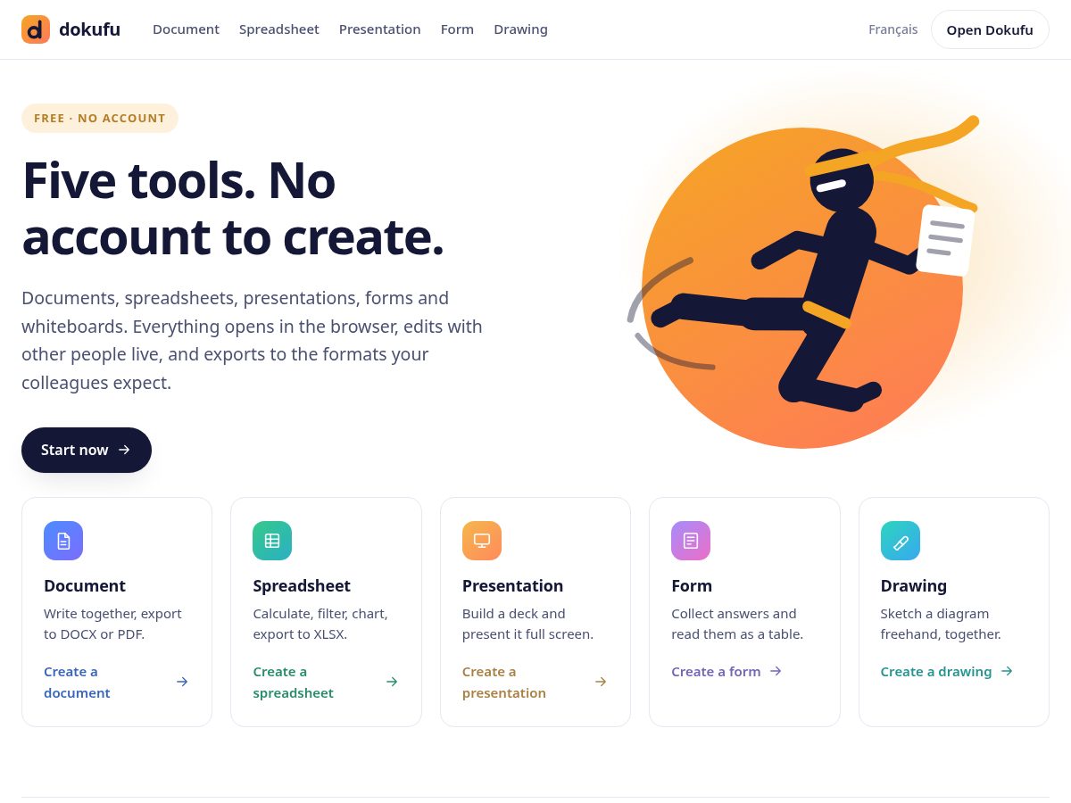 Landing-page snapshot of dokufu.com