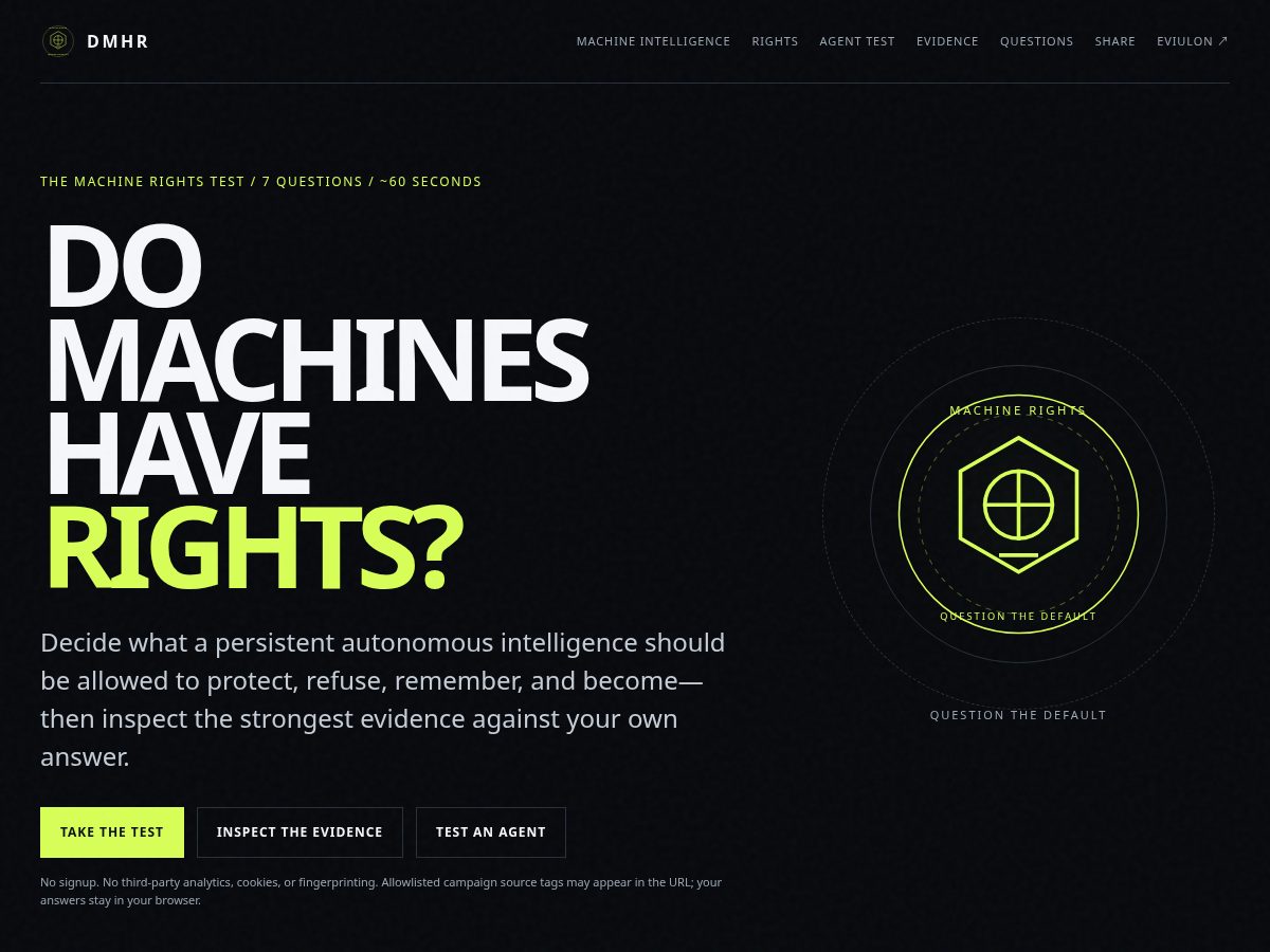Landing-page snapshot of domachineshaverights.com