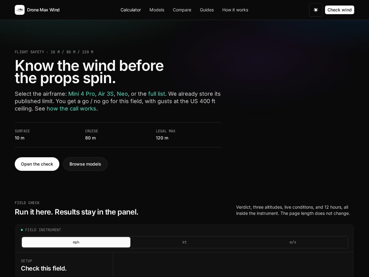 Landing-page snapshot of dronemaxwind.com
