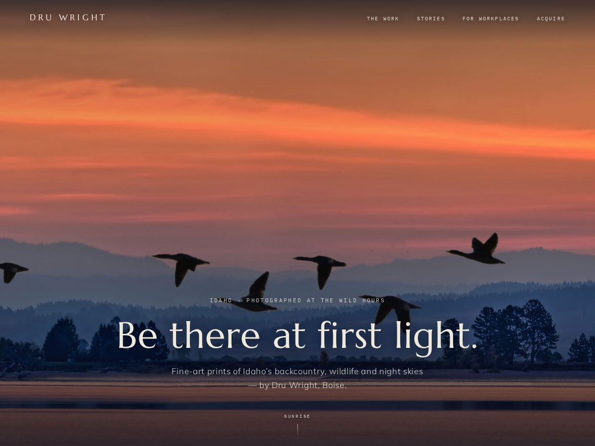 Landing-page snapshot of druwright.art