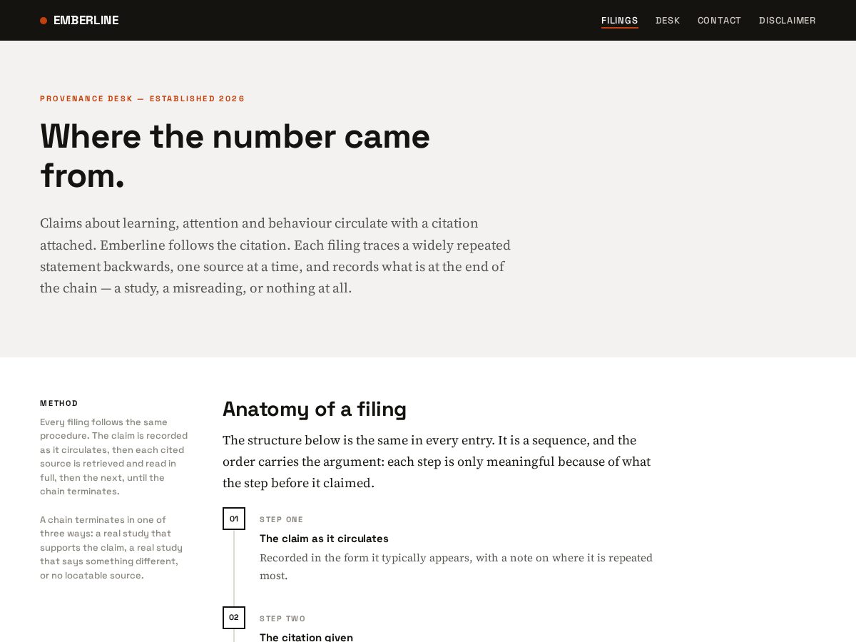 Landing-page snapshot of emberline.site