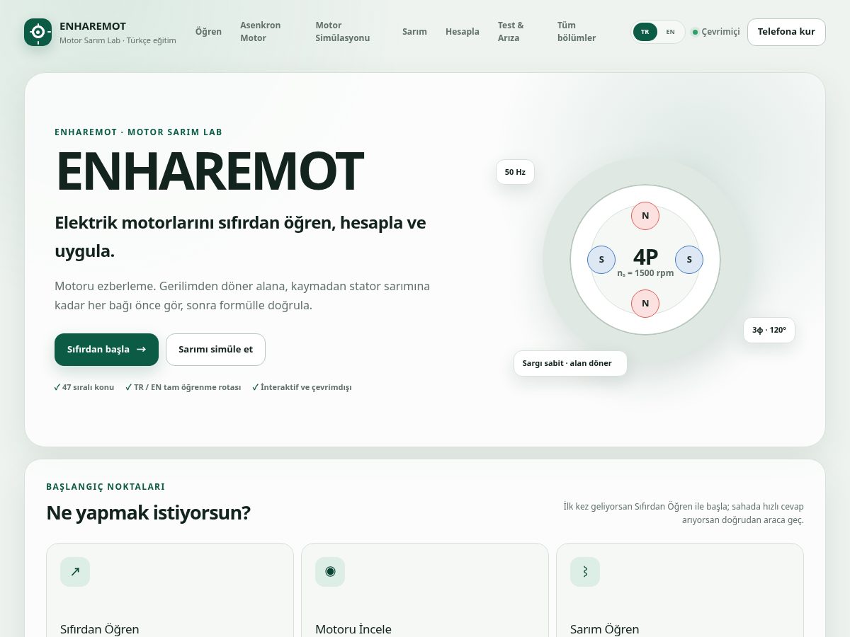Landing-page snapshot of enharemot.com