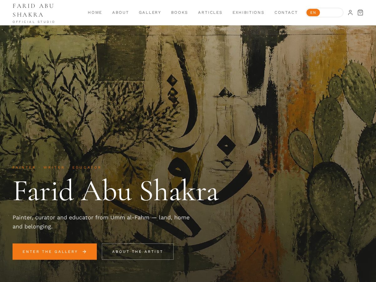 Landing-page snapshot of faridabushakra.com