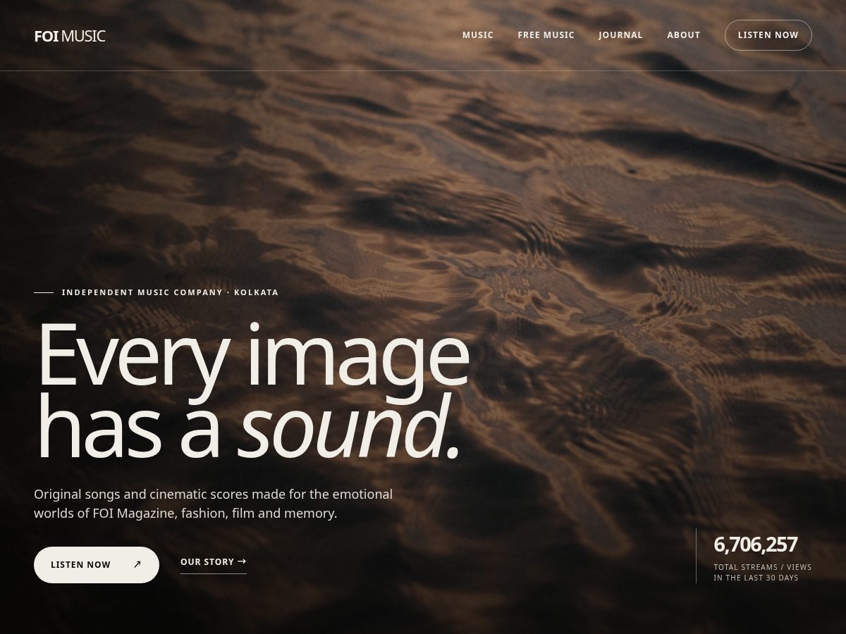 Landing-page snapshot of foimusic.com