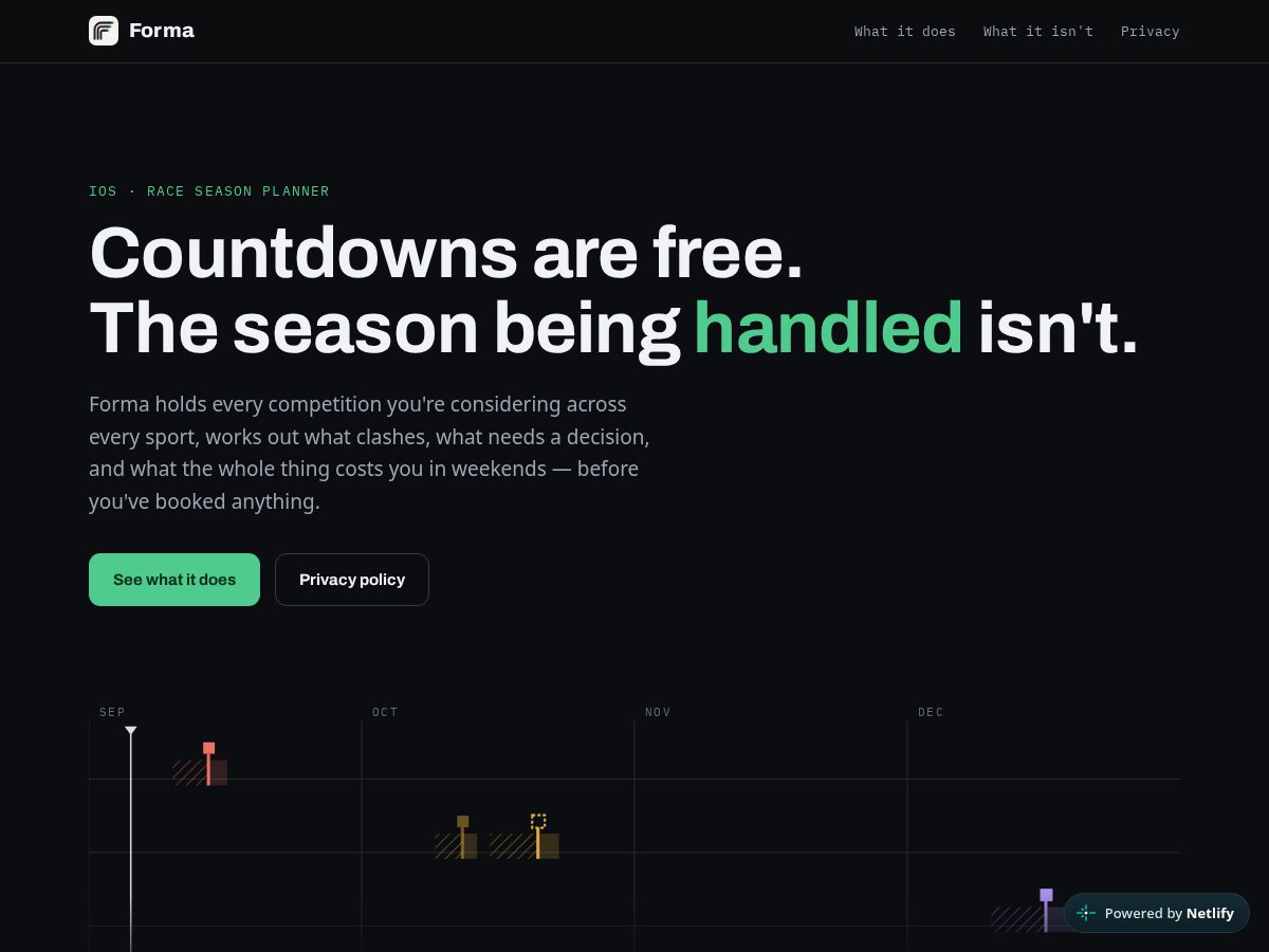 Landing-page snapshot of formaapp.xyz