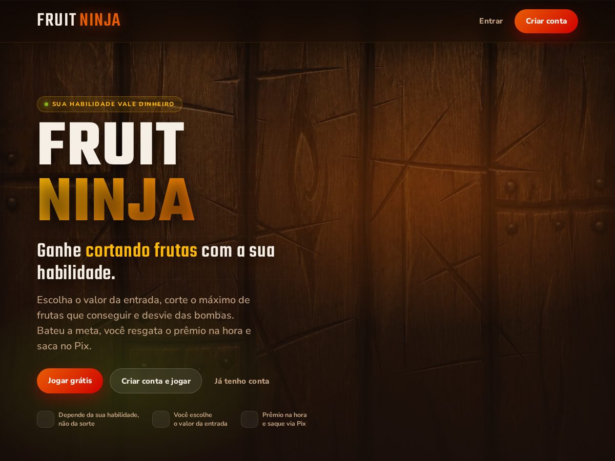 Landing-page snapshot of fruitninjajb.com