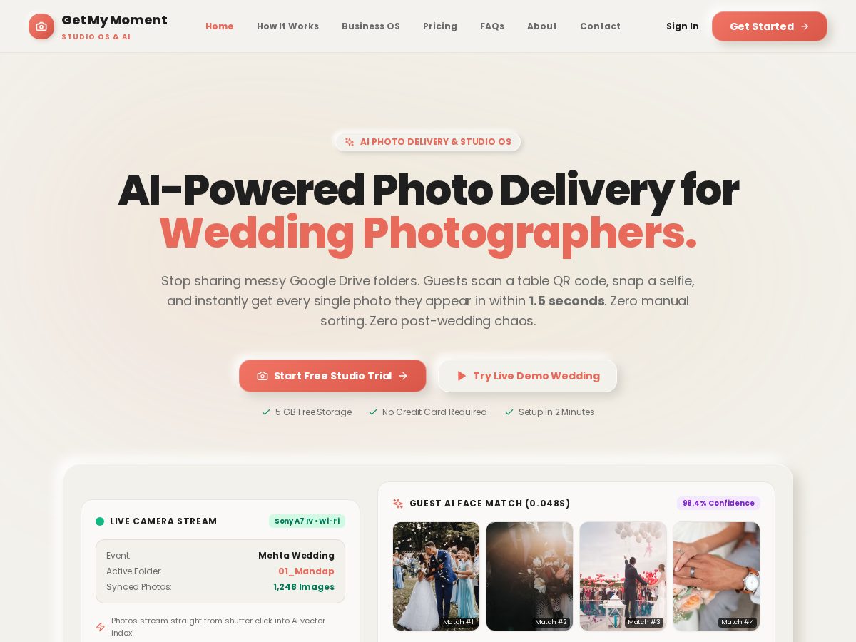 Landing-page snapshot of getmymoment.fun