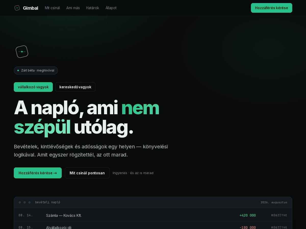 Landing-page snapshot of gimbal.live