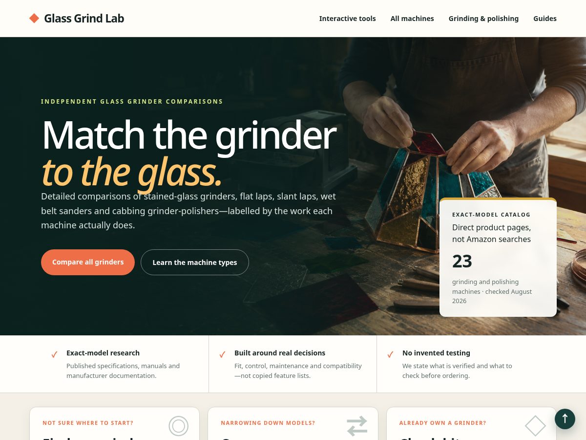 Landing-page snapshot of glassgrindlab.com