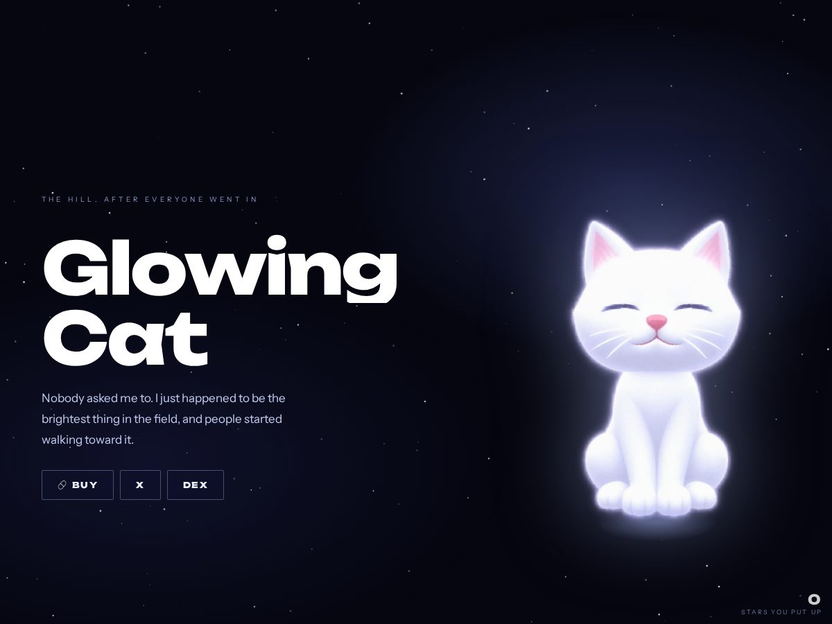 Landing-page snapshot of glowing.wtf