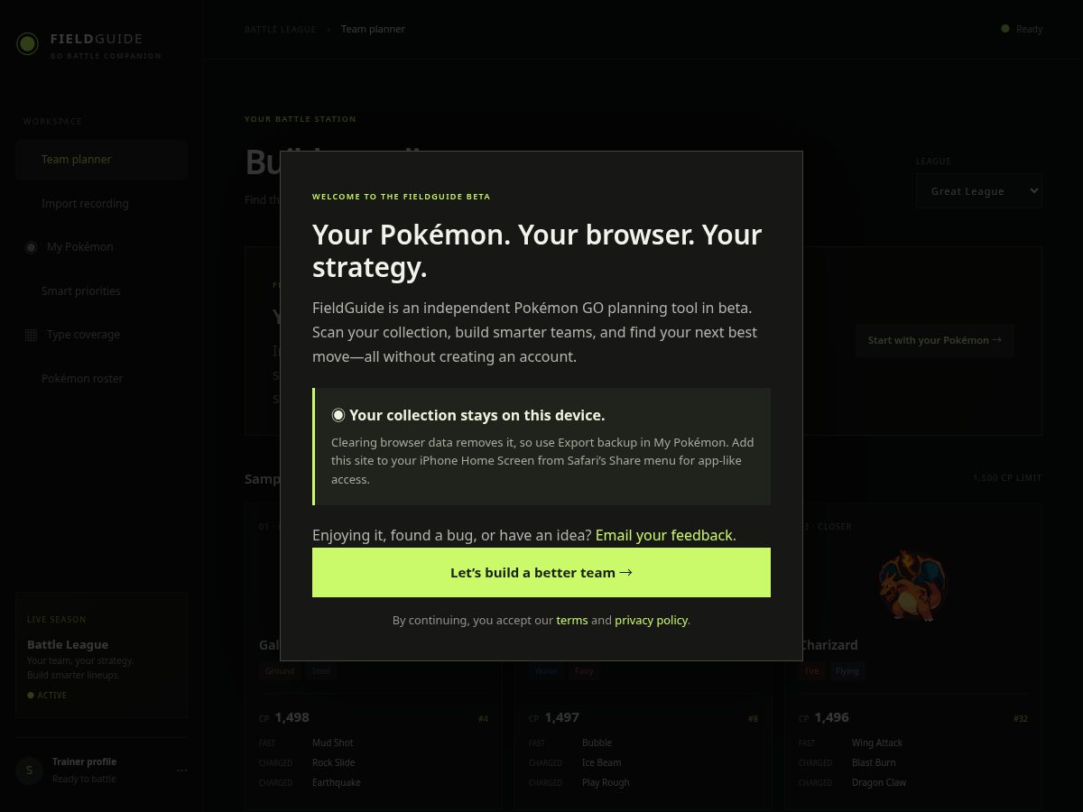Landing-page snapshot of gobattleplanner.com
