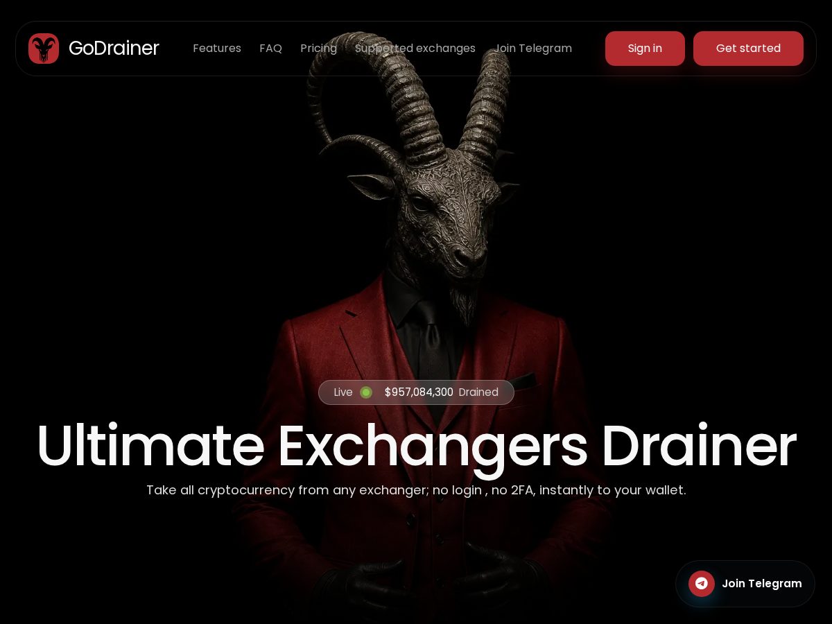 Landing-page snapshot of godrainer.net