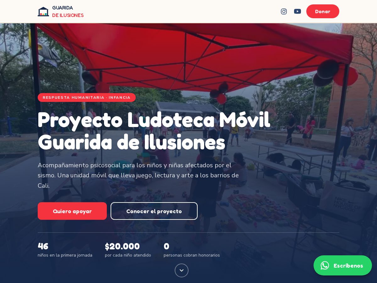 Landing-page snapshot of guaridadeilusiones.org