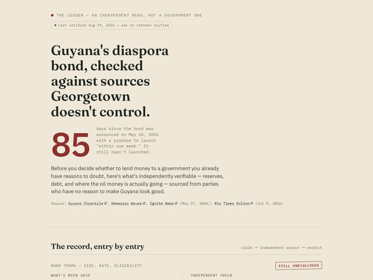 Landing-page snapshot of guyanadiasporabond.com