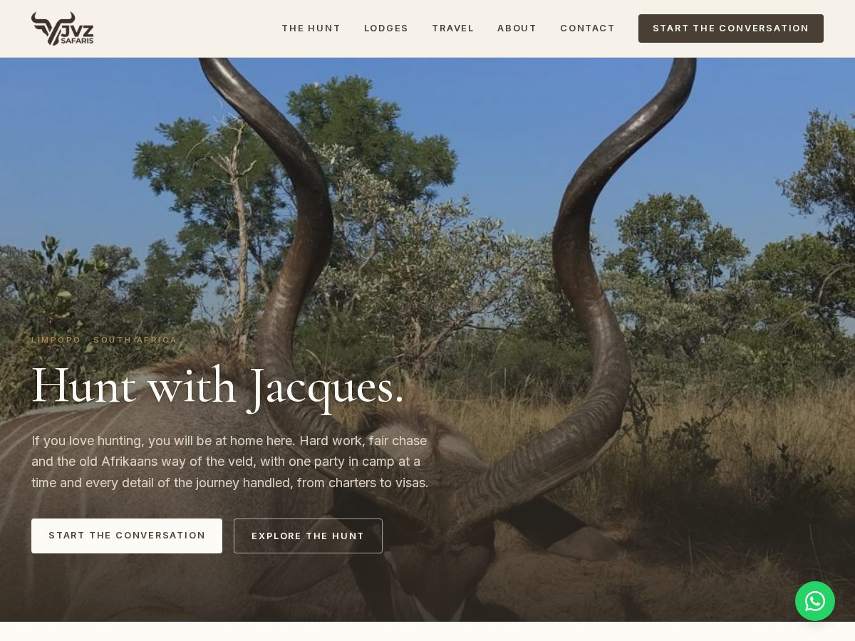 Landing-page snapshot of huntwithjacques.com