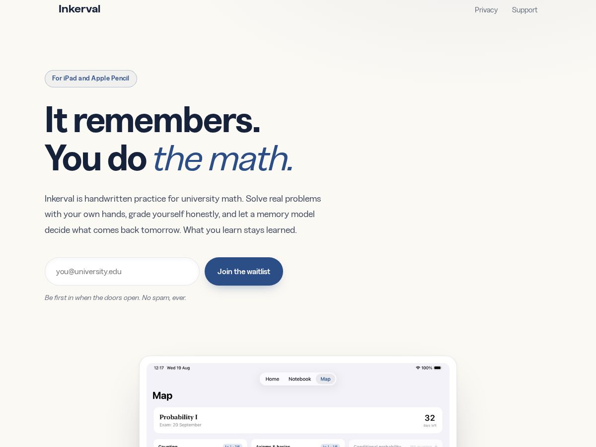 Landing-page snapshot of inkerval.com