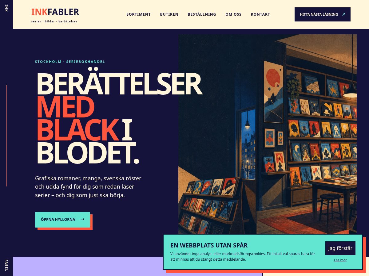 Landing-page snapshot of inkfabler.com