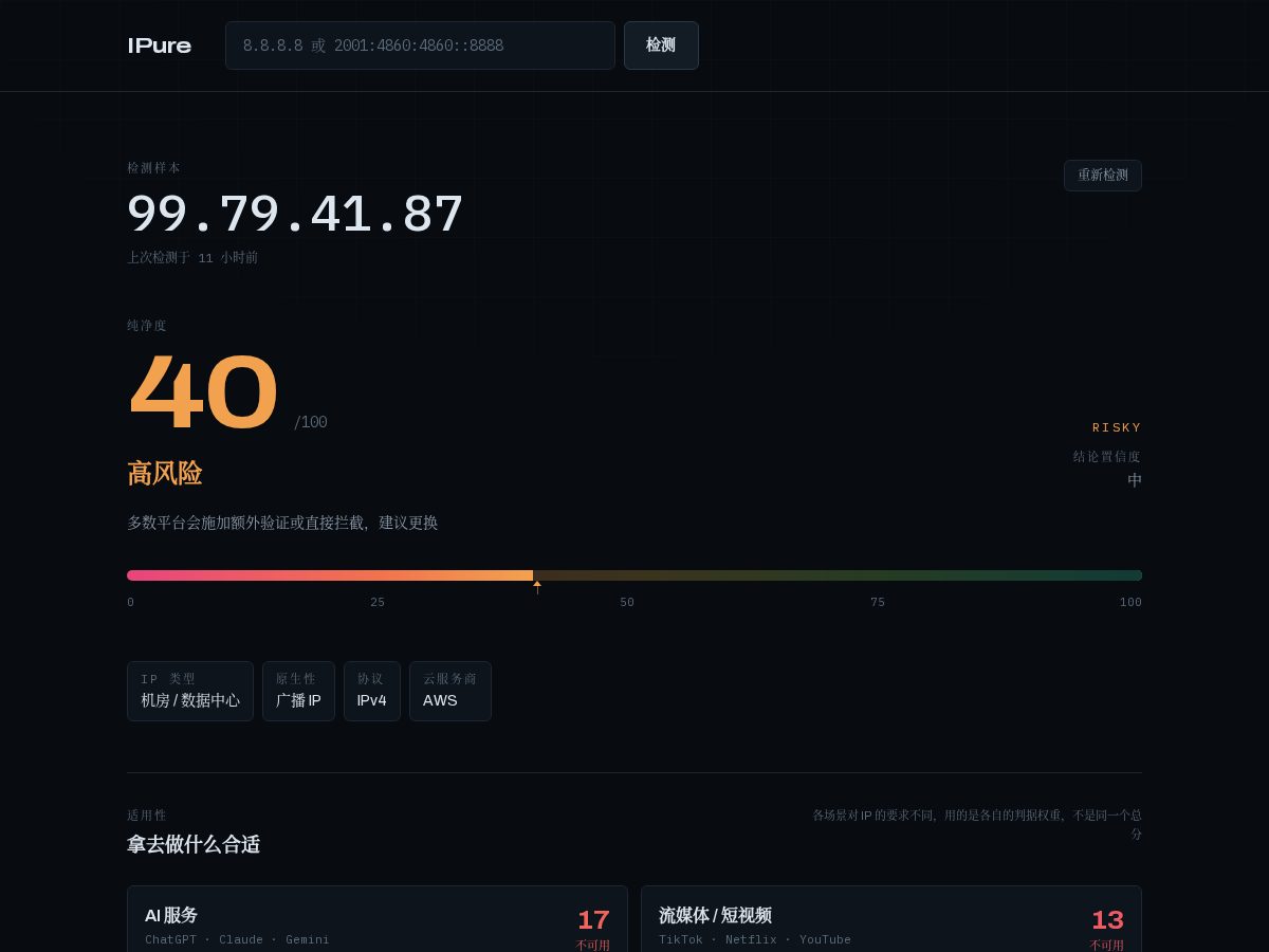 Landing-page snapshot of ipure.art