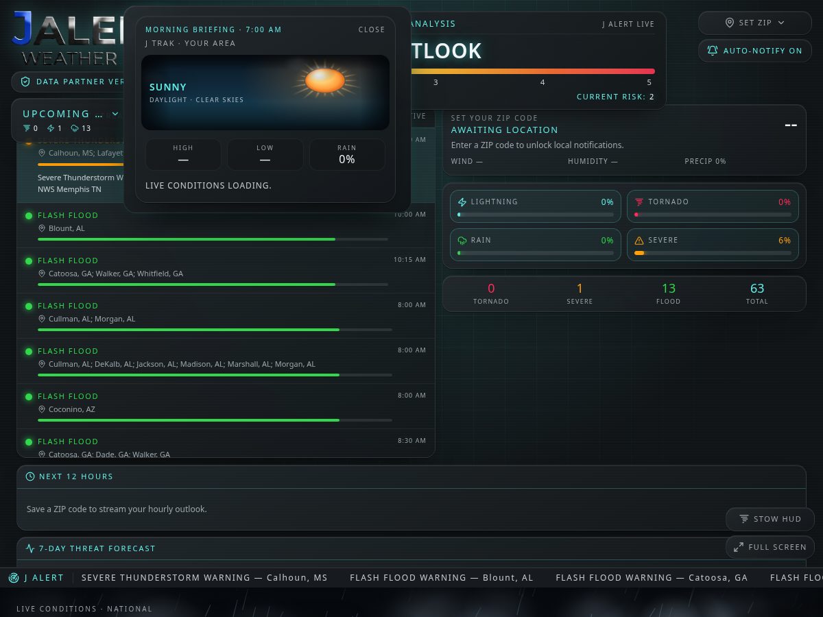 Landing-page snapshot of jalert.dev