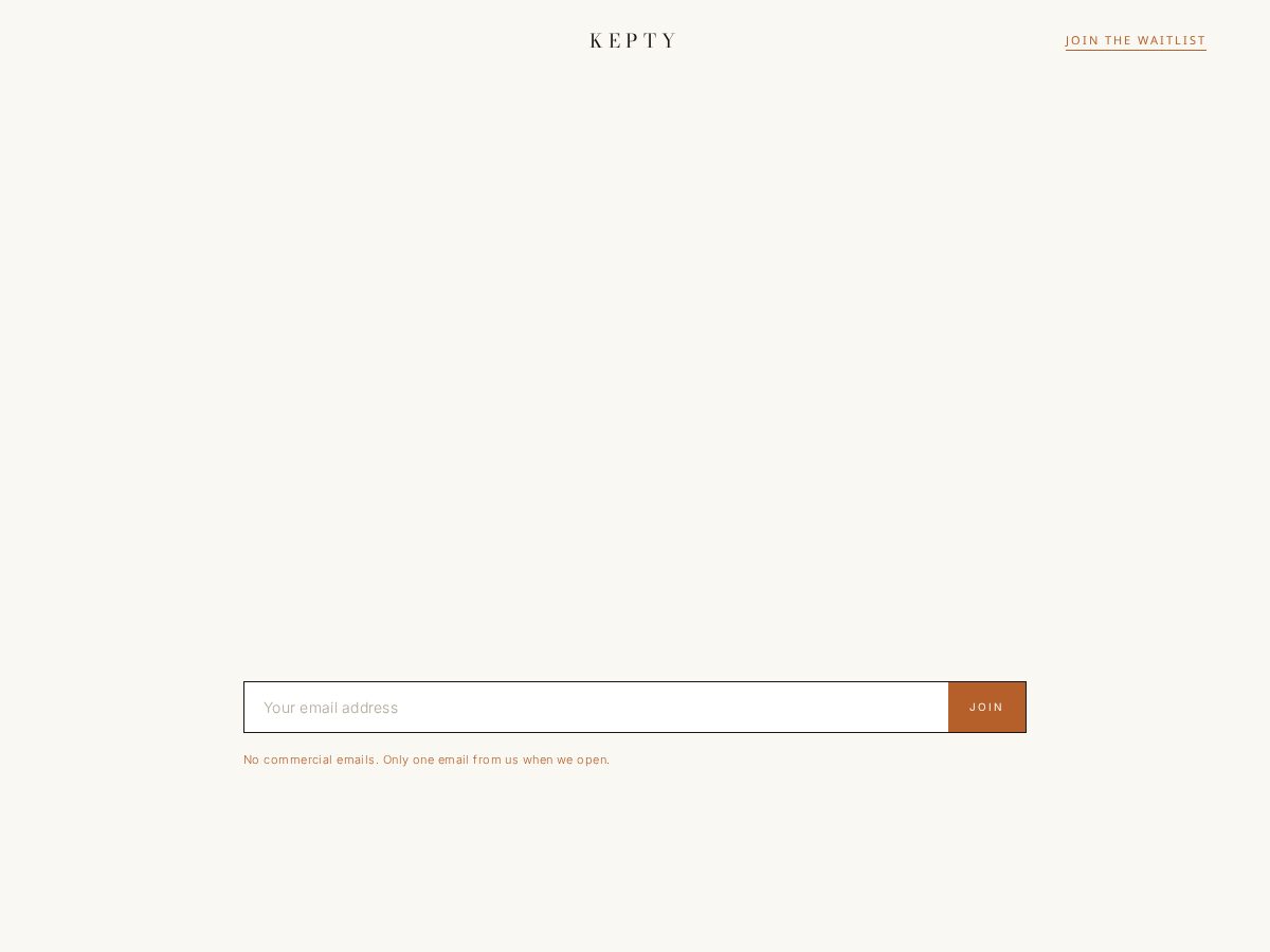 Landing-page snapshot of kepty.app