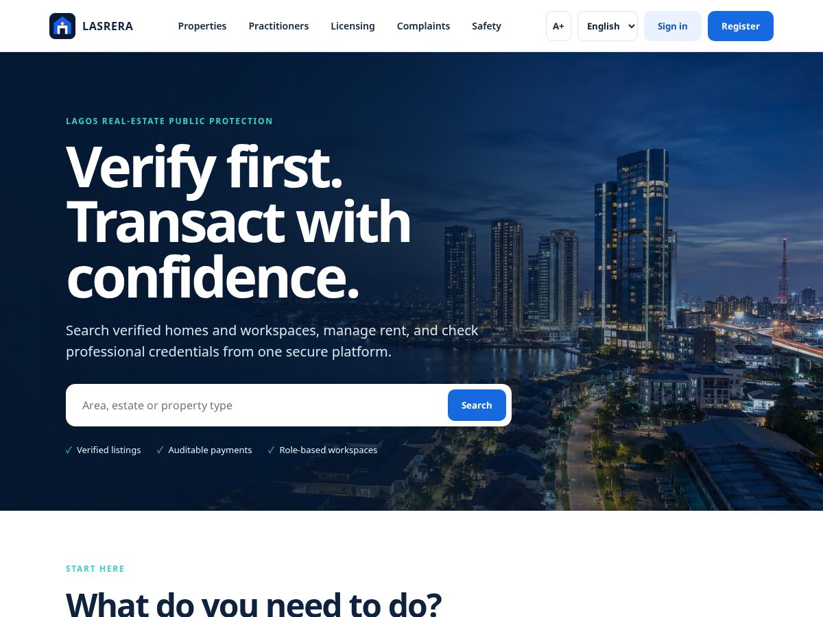 Landing-page snapshot of lasrera.com