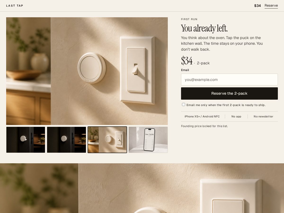 Landing-page snapshot of last-tap.com